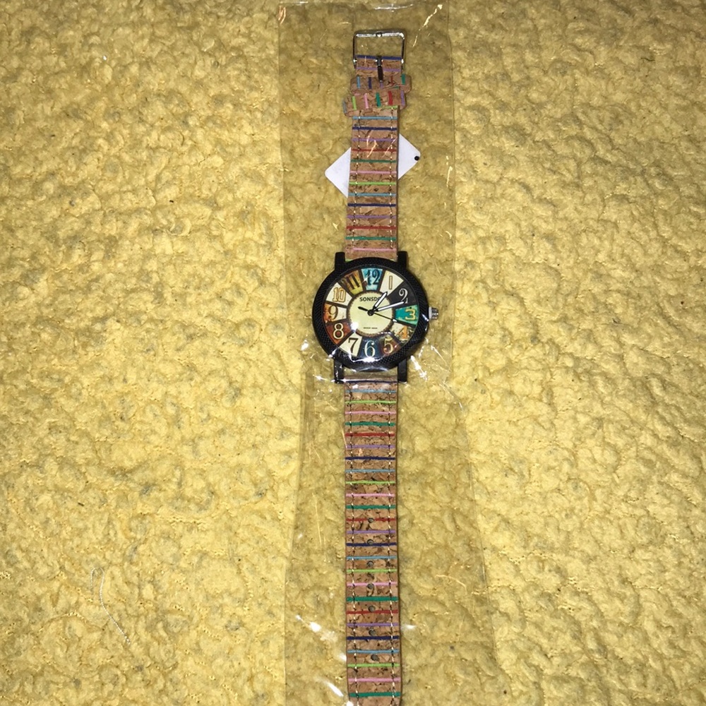 Unisex watch,  recycled wood band